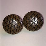 Brown Patterned Round Retro Boho Vintage Earrings Photo 1