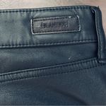 BLANK NYC Twist of Fate Black Vegan Leather & Denim High Rise Mini Raw Hem Skirt Photo 10