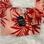 Forever 21  Tropical Crop Top‎ Tie Sleeve Blouse Summer Beach XS Photo 2