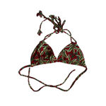 RETIRED Montce Palm Tree Bikini Top, XL, Rare Print! Red Photo 1