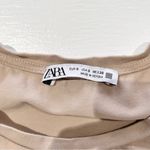 ZARA Cropped Tank Top Sleeveless Crewneck Crop Top Beige Size Small Photo 13