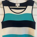 Milly  Women's Multicolor Striped Scoop Neck Knit Sleeveless Sweater Dress Sz Med Photo 5