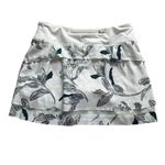 Athleta  Print Laser Running Tennis Sporty Women's White Floral Midi Skirt Skort Photo 14