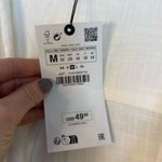 ZARA NWT cottonâwhite collared tie front blouse coverup M Photo 3