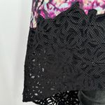 Monique Lhuillier ML Dark Floral Alex Dress size 4 High Low Midi Lace Sleeveless Photo 5