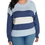 Lucky Brand NEW Blue Stripe Relaxed Fit Cable Knit Sweater Women’s Plus size XXL Photo 0