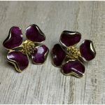 3 Pairs Of Vintage Floral Earrings 2 Enameled 1980s 1990s Goldtone Pierced Ears‎ Photo 3