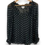 Velvet By Graham And Spencer Krista Metallic Gold Dot Sheer Boho Top Photo 1