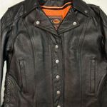 Harley Davidson First Classic Leather Gear Womens Moto Biker Jacket Size L Patch Photo 1