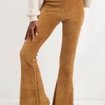 Aerie medium regular tan brown wideleg flare ribbed athletic sweatpants leggings Photo 0