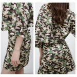 ZARA  Women's‎ Medium Camouflage Zip-Up back Mini Skirt with Pockets Photo 2