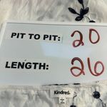 Kindred  White Navy Floral Embroidered Gauzy 3/4 Sleeve Blouse Size Large Photo 2