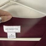 Liz Claiborne Sweater Medium Burgundy Bell Sleeve Tie Detail Pullover Top Vamp Photo 7