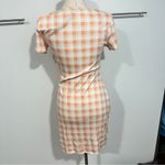 41 Hawthorn Size S Peach White Plaid Knit Pencil Dress NWT Stretch Summer Career Orange Photo 9