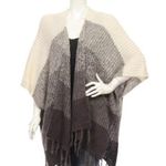 American Eagle Sweater Knit Shrug with Tassels Neutral Color Block One Size Photo 0