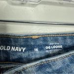 Old Navy  High Rise OG Loose In Lilo Wash Button Fly Jeans Ankle Slit Size 16 Photo 2