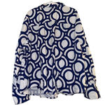 Ashley Stewart Women's Blue Geometric Print Collared Button-Up Shirt 32 Photo 1