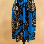 carole little Blue Black Floral Sleeveless Smocked Dress Size 8 Photo 2