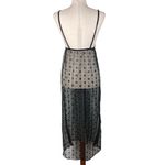 Vintage 1960s Beau Monde Lingerie Black Sheer Floral Long Nightgown Size Small Photo 1