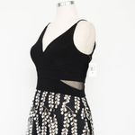 XScape  Mesh Inset Floral Embroidered Gown Photo 10