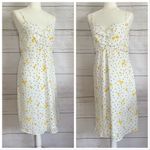 JustFab ruched floral white dress Photo 2