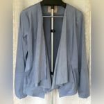Hutch Anthropologie ||  Draped Faux Suede Jacket in Baby blue Photo 0