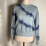 Hippie Rose  Blue Crew Neck Sweater with Artistic Tie-Dye Photo 2