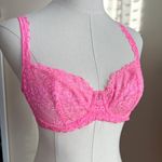 Victoria's Secret Victoria's' Secret Hot Pink Lace Demi Bra Unlined 32D Neon Pink Valentines Sexy Photo 0