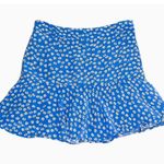 ZARA  Light Blue Daisy Floral Print Mini Skirt Shorts Skort ~ Women's Size MEDIUM Photo 1