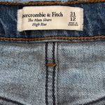 Abercrombie & Fitch High Rise Mom Shorts Distressed Medium Wash Photo 4