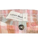 Lucky Brand  Plaid‎ Peplum Cami Top Sleeveless Blouse Ruffle Trim Photo 4