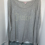 Juicy Couture Women Drawcord Boatneck Pullover Size XL Gray Long Sleeves Photo 0