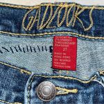 Gadzooks Vintage Y2K Embroidered Appliqué Denim Flare Jeans size 27 Blue Photo 9