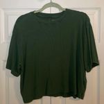 American Eagle AE Soft & Sexy Boxy T-Shirt Green Ribbed Top Women’s Size S Relax Fit whimsigoth Photo 0