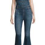 Rag and Bone  Denim Raw-Hem Cropped Kick Flare Overalls Photo 10
