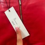 Karina Grimaldi NWT Pink 100% Lamb Leather Ruffle Mini skirt Photo 3