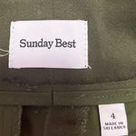 Aritzia Sunday Best Women's Green Khaki Pleated Zipper Mini A-Line Skirt Size 4 Photo 3