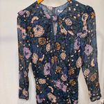 Veronica Beard Peppa Floral Mini Dress Floral Print Metallic Silk Chiffon Size 0 Photo 5