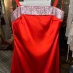 These Three Boutique Red With Silver Rhinestone Trimmed Mini Dress Photo 2