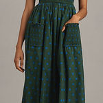 Anthropologie Pinnacle by Shruti Sancheti Smocked Midi
Dress green polka dot L Photo 0