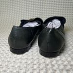 Black Leather 39 Loafers Women's Gold Chain Detail Slip On Shoes Size 8 Photo 4