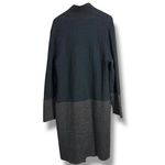 J. Jill Charcoal Gray Blue Colorblocked Knit Long Coatigan Jacket Size L Photo 9