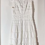 Nanette Lepore Womens Cotton Blend Fit & Flare Dress White Size 0 Bow V Neck Photo 4