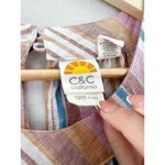 C&C California  Linen Halter Neck Mini Shift Dress Medium Pastel Stripe Beach Photo 2