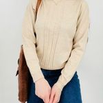 vintage oatmeal 100% wool mockneck sweater top size xs/s Photo 0