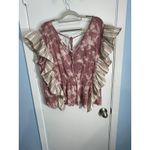 Grace & Emma Blouse Size 2XL Pink Tie Dye Ruffled Fairycore Hippie Western Boho Photo 4