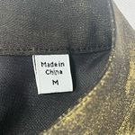 Equipment Femme Band Collar Buttoned Cuffs Long Sleeve Sheer Metallic Blouse Size M Photo 6