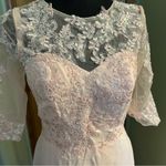 Light pink chiffon short sleeveMother of the Bride dress sequins appliqué size 6 Photo 4