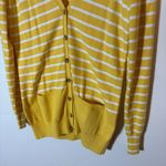 Banana Republic Banana‎ Republic Yellow White Striped Cotton Cashmere Cardigan Sweater XL Photo 2