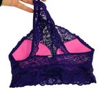 PINK - Victoria's Secret  Purple High Neck Lace Bralette Size Small Photo 6
